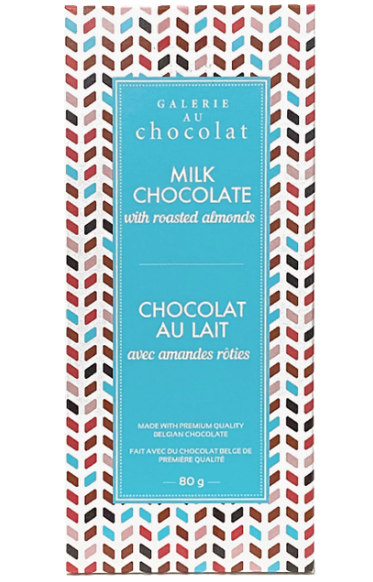 Galerie au Chocolate- Milk Chocolate w/ Roasted Almonds- 100g